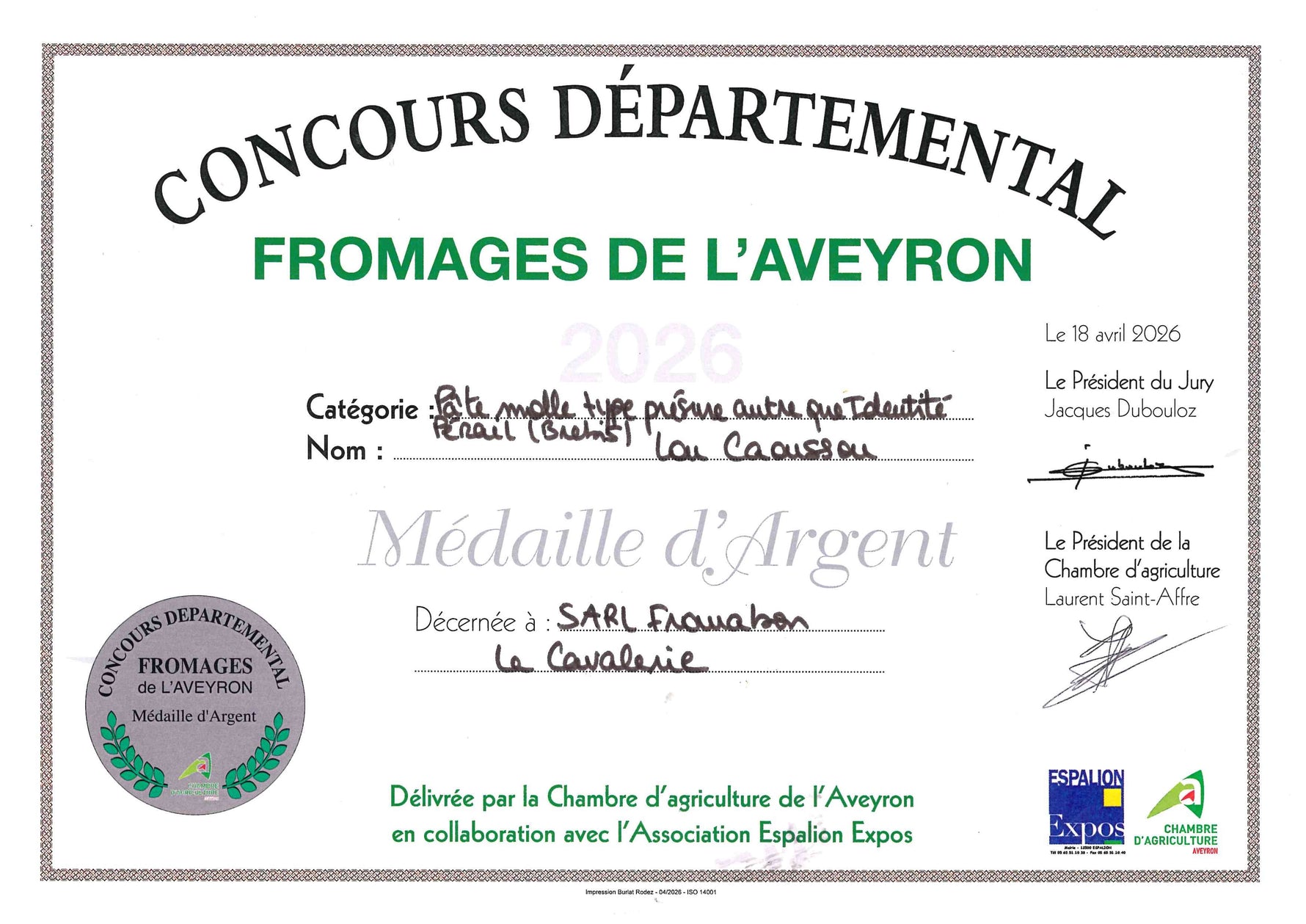 Pâte molle type présure autre que Identité Pérail (Brebis)