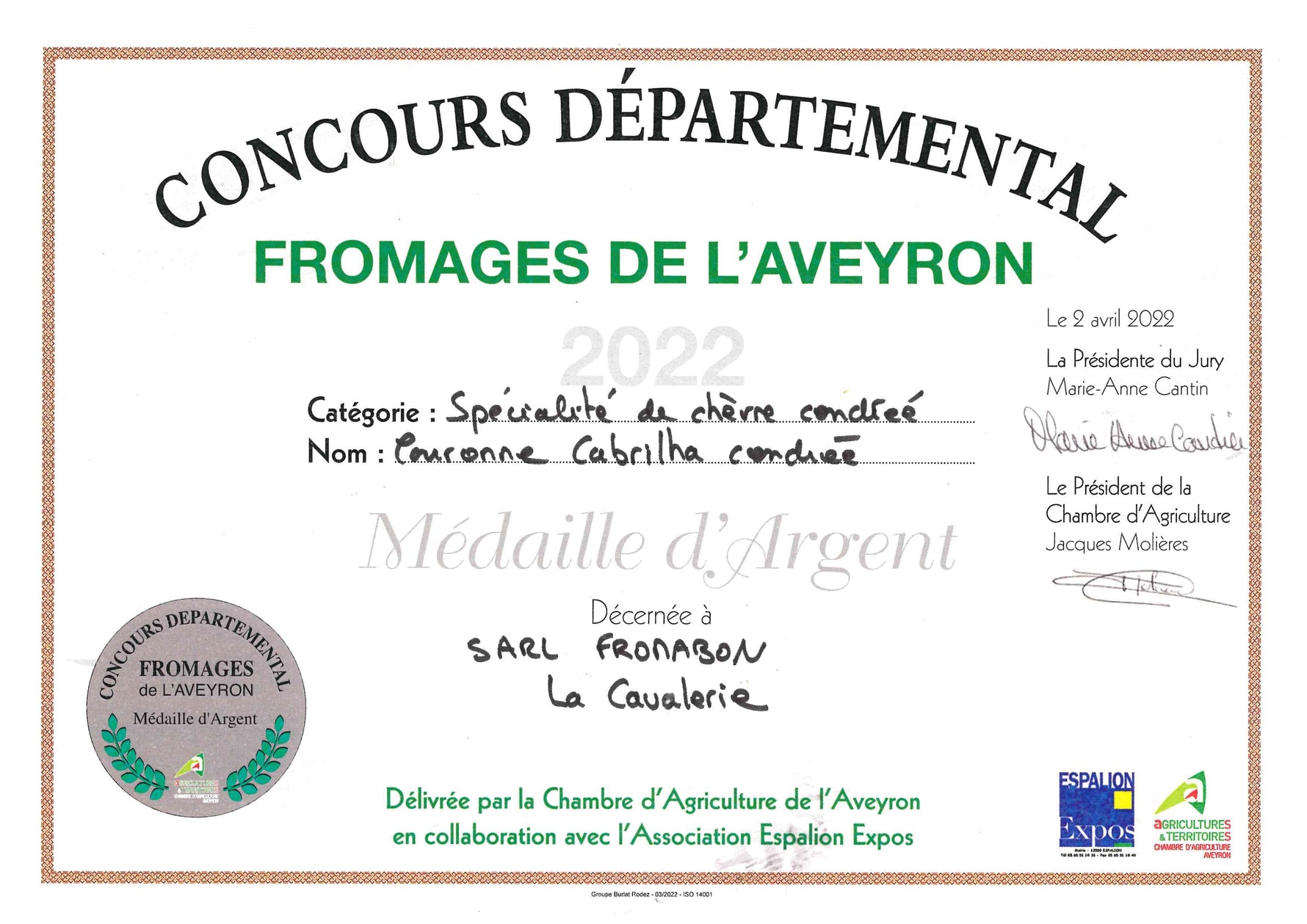Spécialité de chèvre cendrée